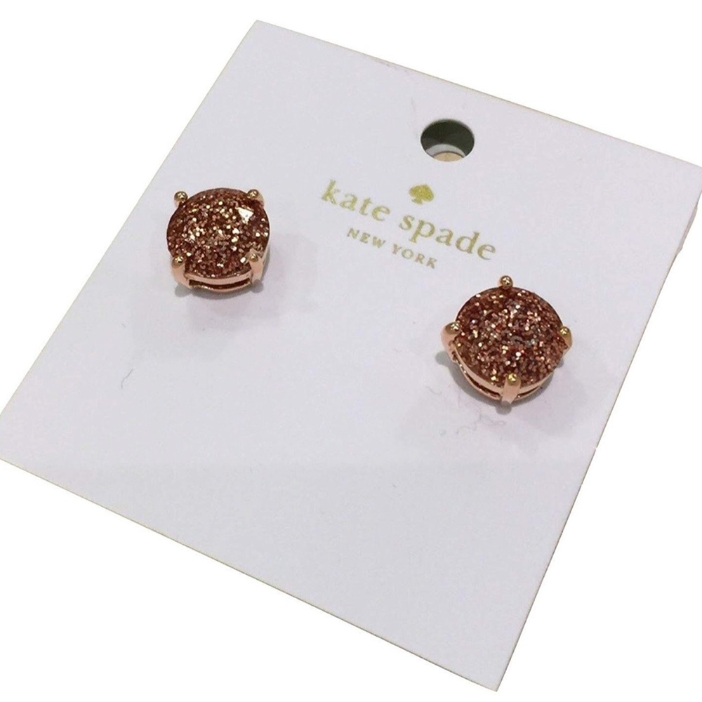 Kate Spade Rose Gold Glitter Stud - Picture 4 of 4